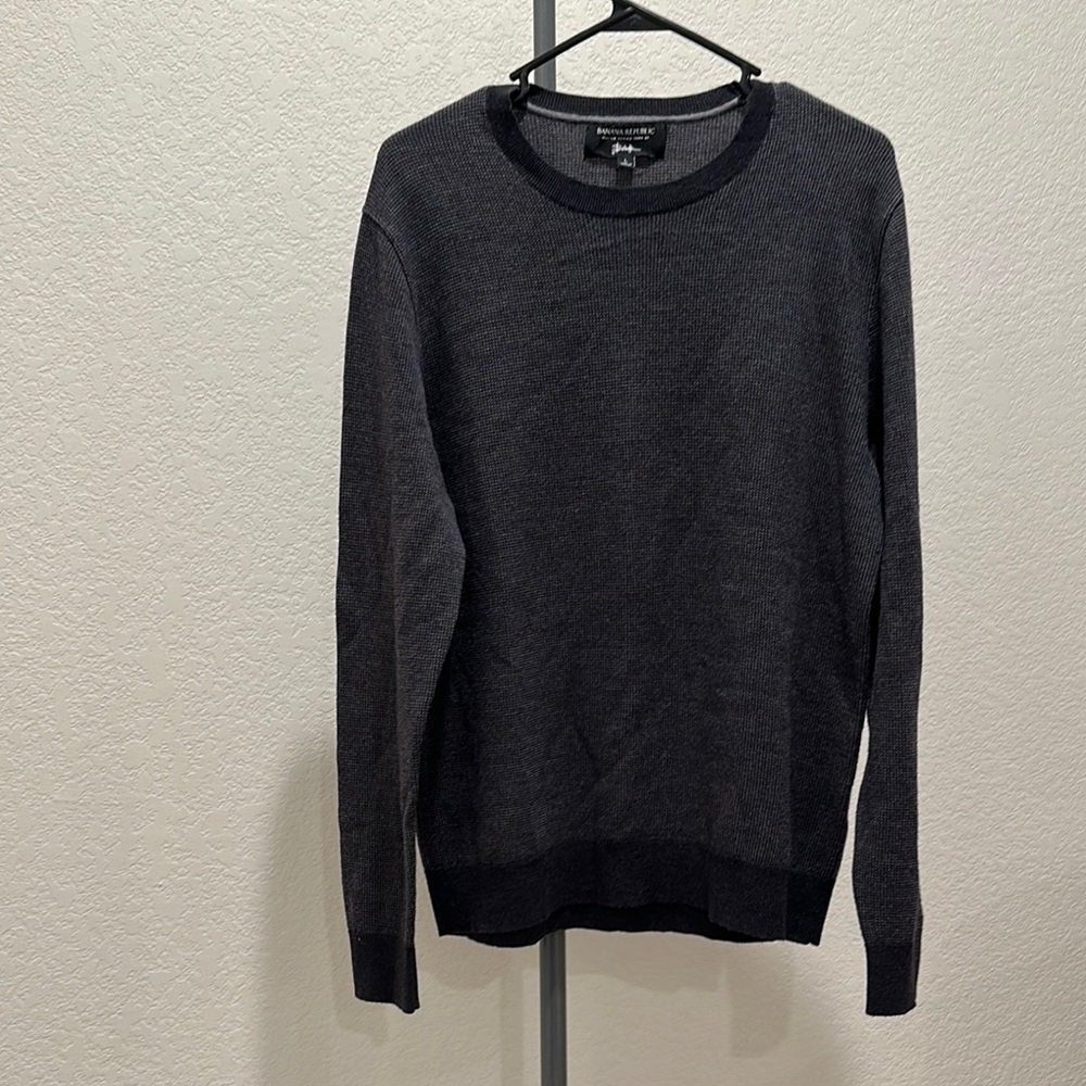 Banana Republic Barnuffa Italian Merino Yarn Charcoal Sweater